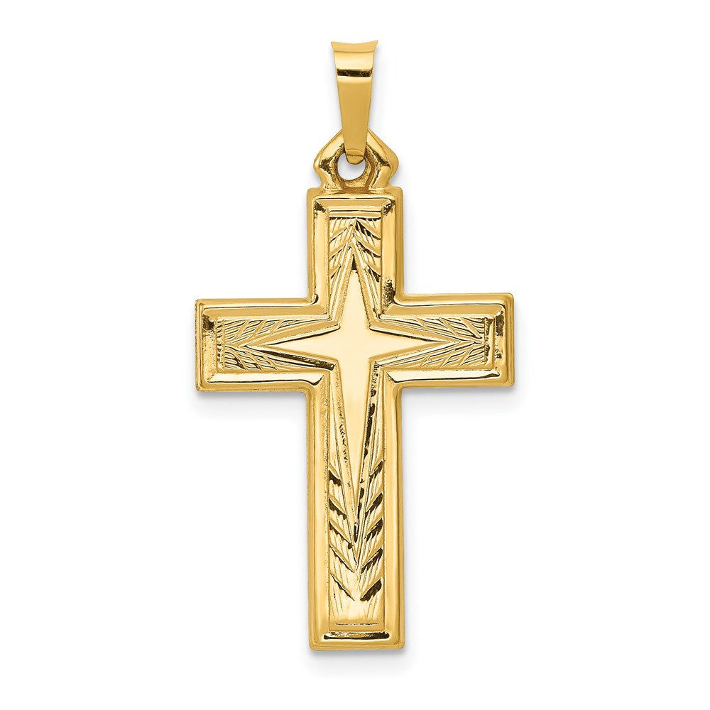 14k Brushed and Polished Latin Cross Pendant