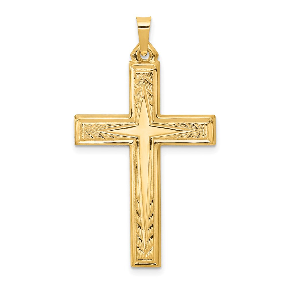 14k Brushed and Polished Latin Cross Pendant