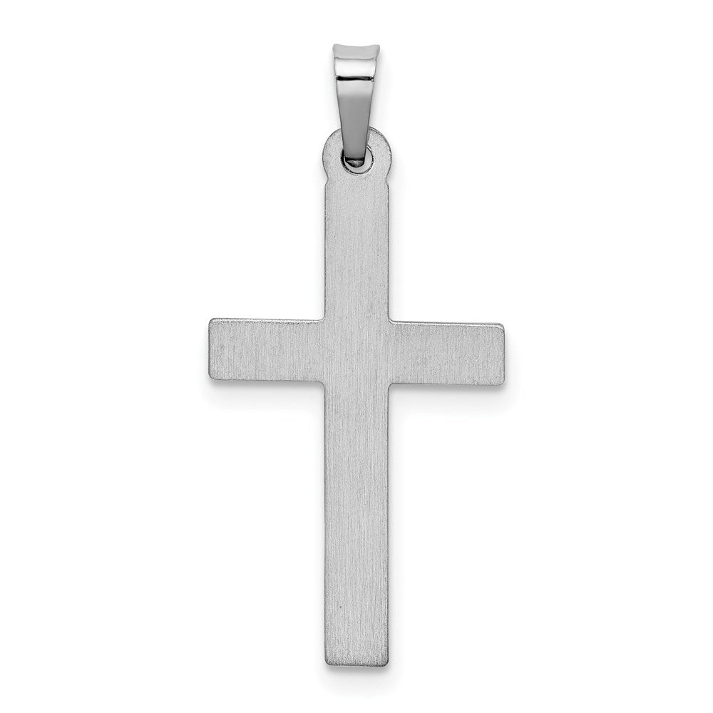 14k White Gold Polished Lattice Cross Pendant