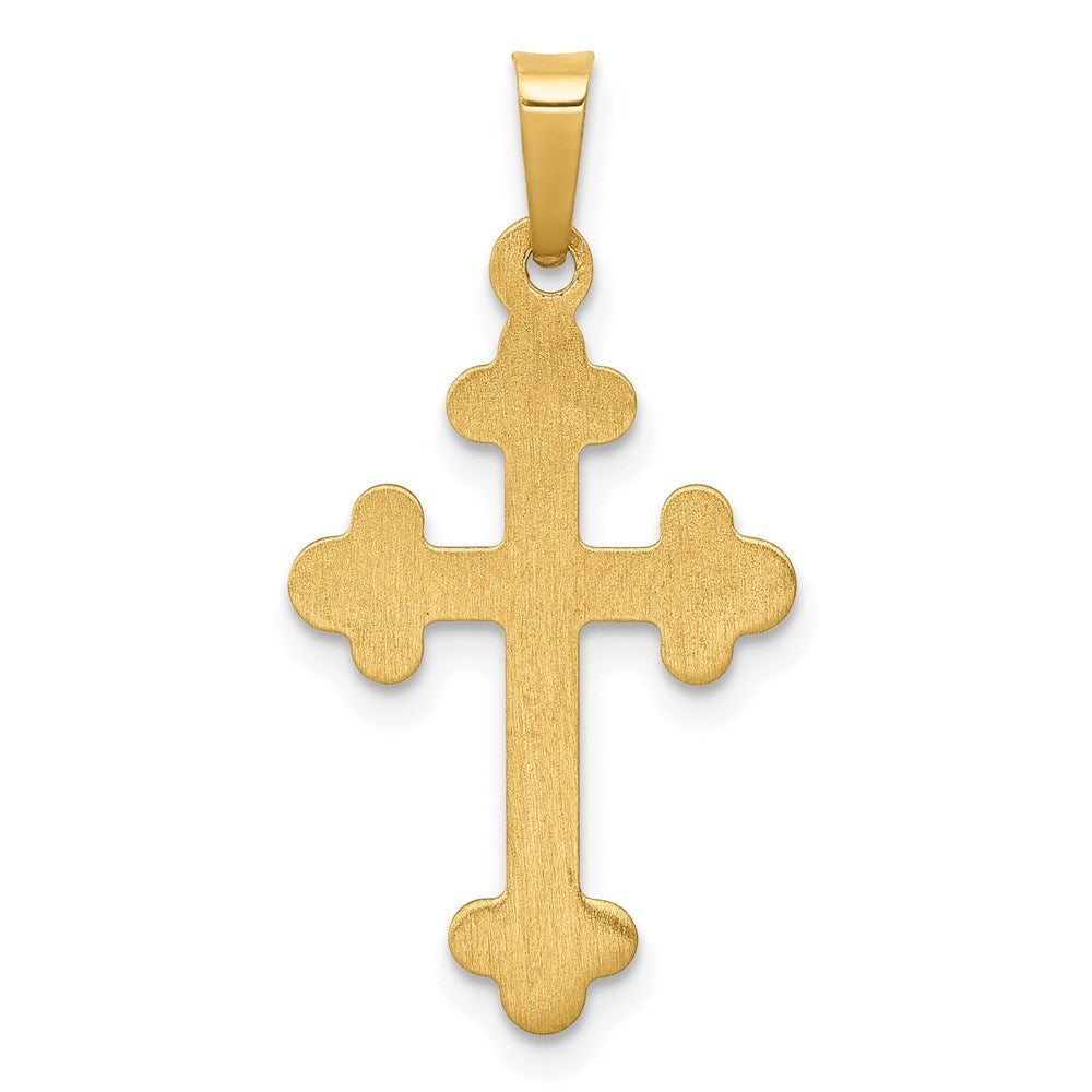 14k Polished Budded Cross Pendant