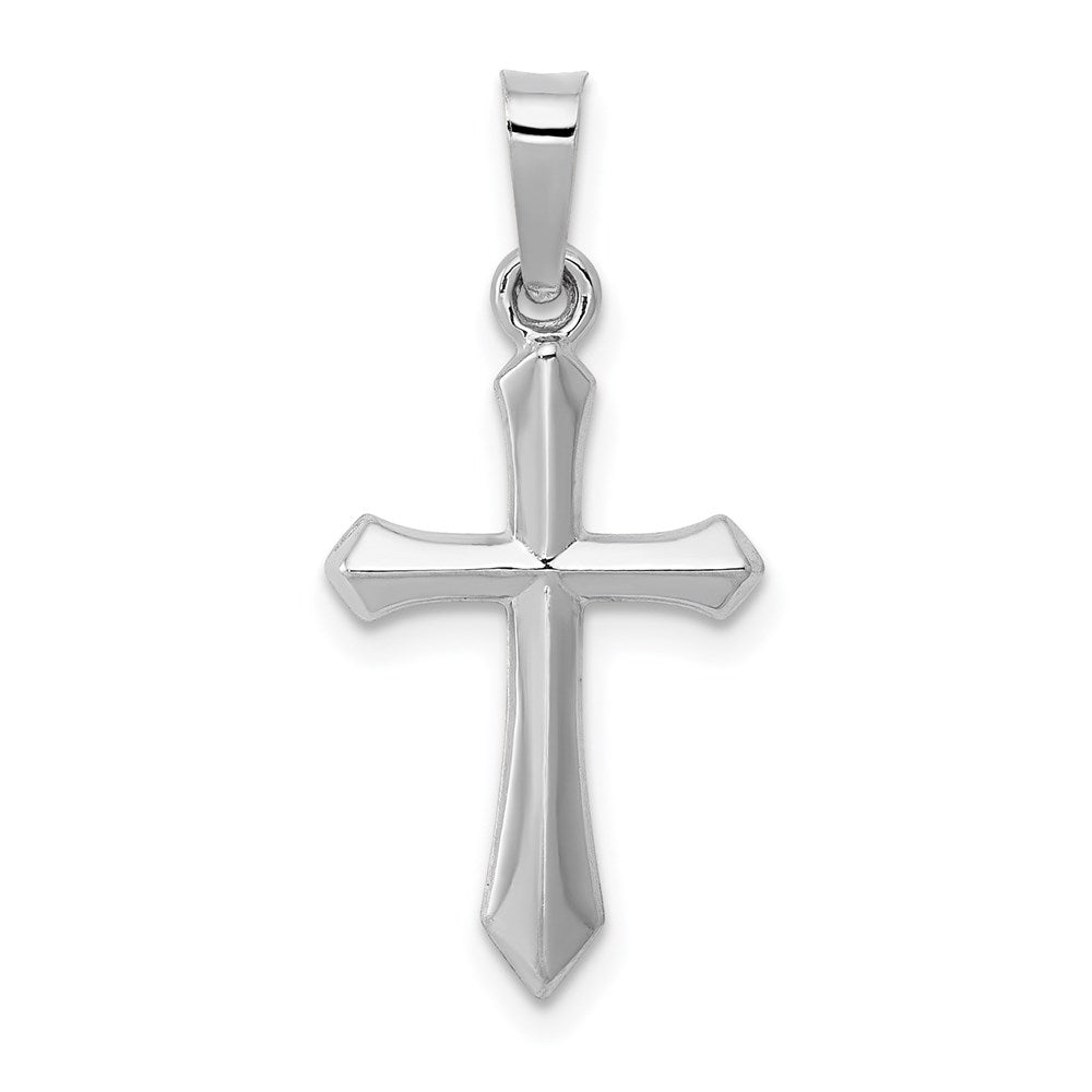 14k White Gold Polished Cross Pendant