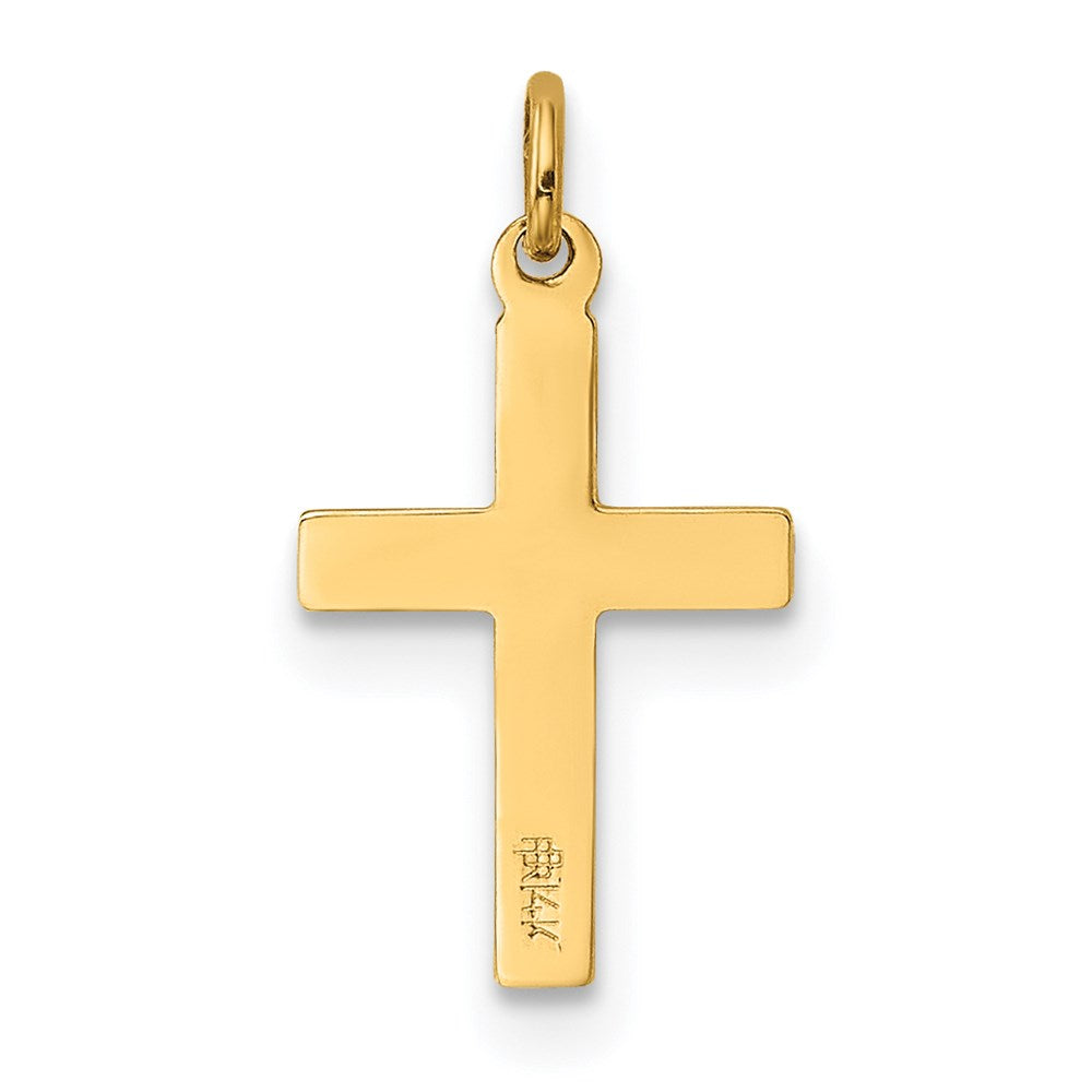 14k Floral Cross Charm