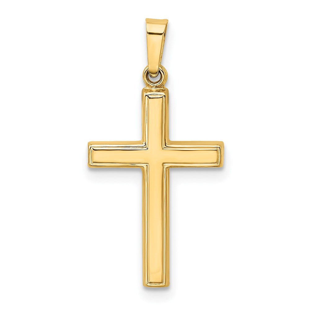 14k Diamond-cut Hollow Cross Pendant