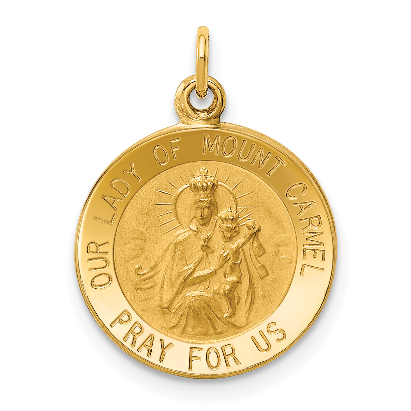 14k Our Lady of Mount Carmel Medal Charm XR342