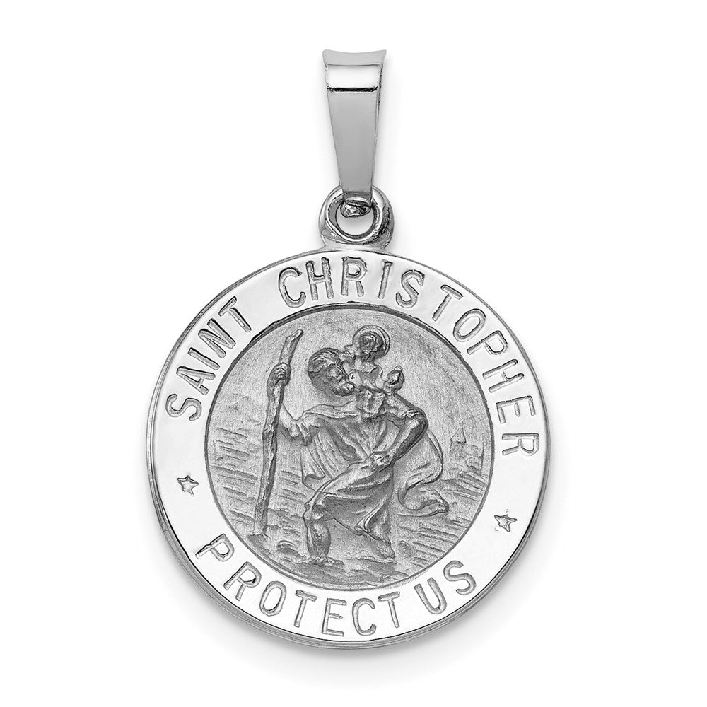 14k White Gold Saint Christopher Medal Charm