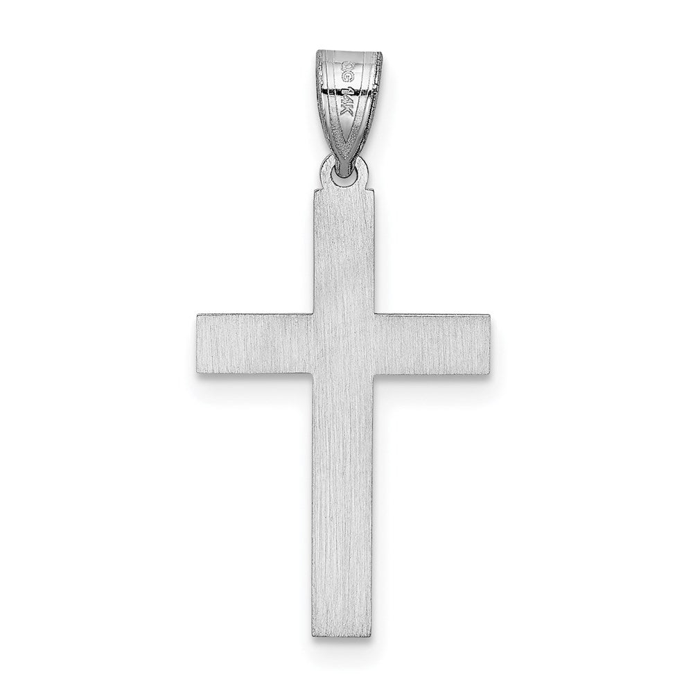 14k White Gold Cross Pendant