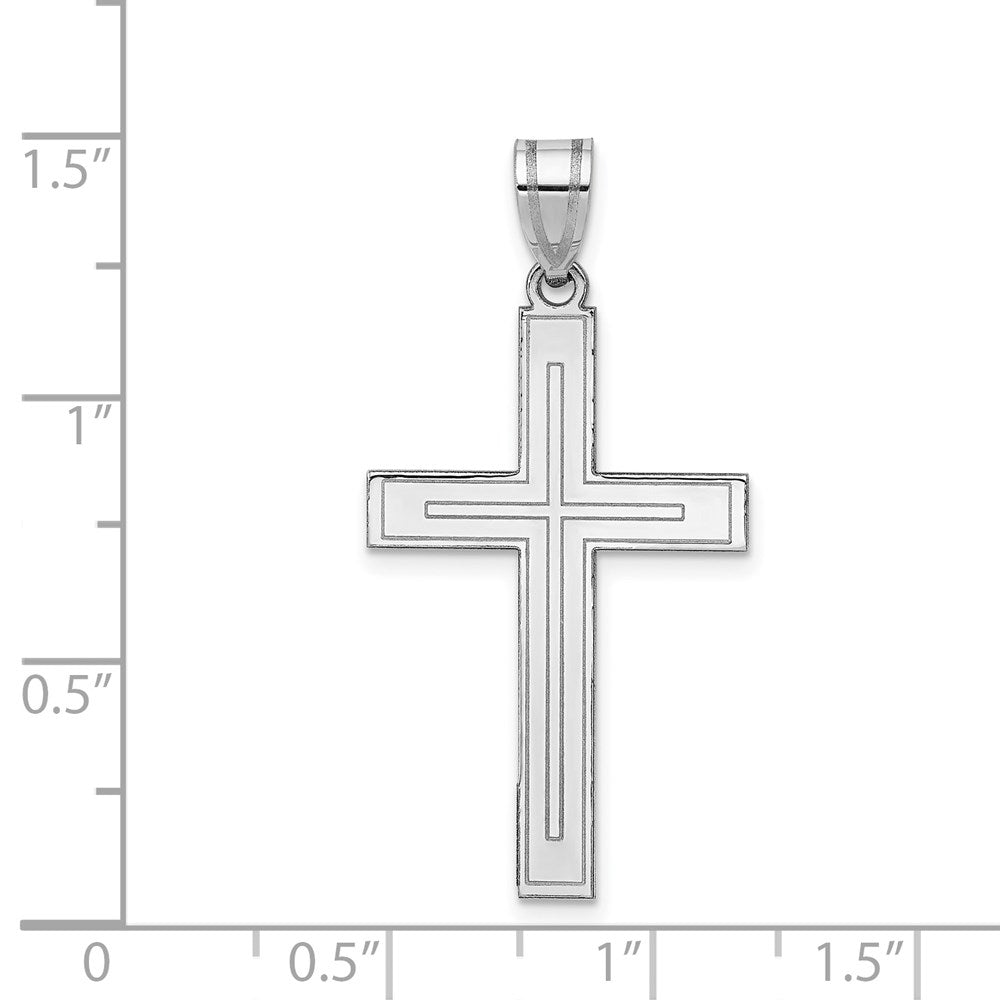 14k White Gold Cross Pendant