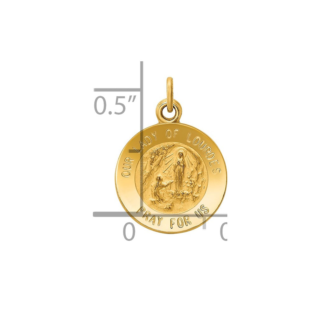 14k Our Lady of Lourdes Medal Charm