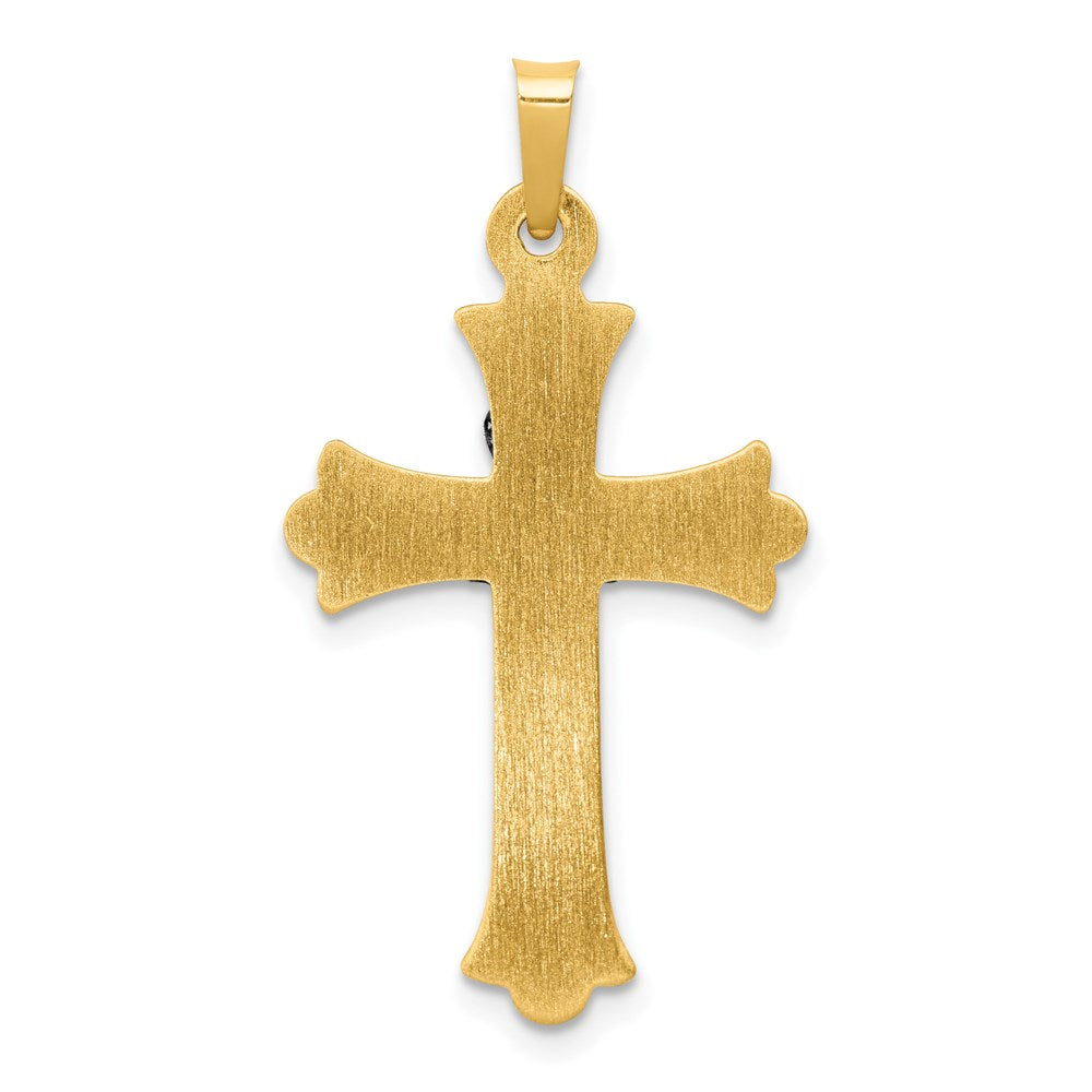 14k Two-tone Claddagh Cross Pendant