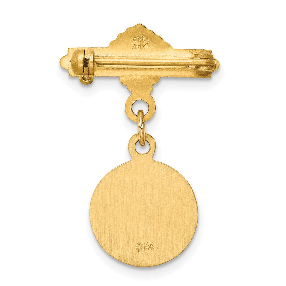 14k Saint Lucy Medal Pin