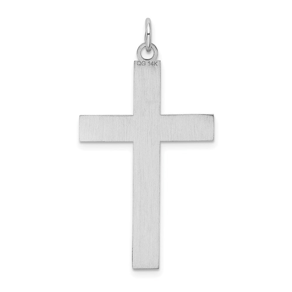 14K White Gold Laser Designed Cross Pendant