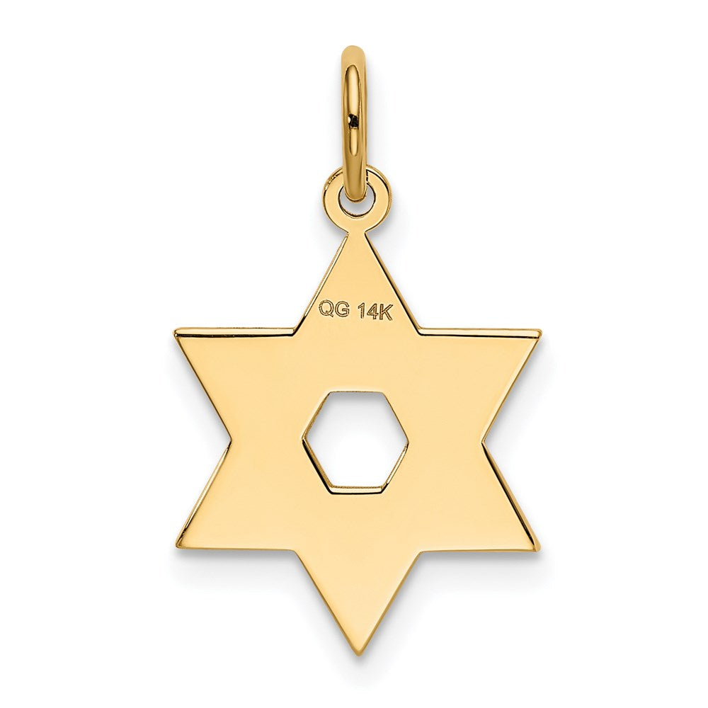 14K Laser Designed Star of David Charm