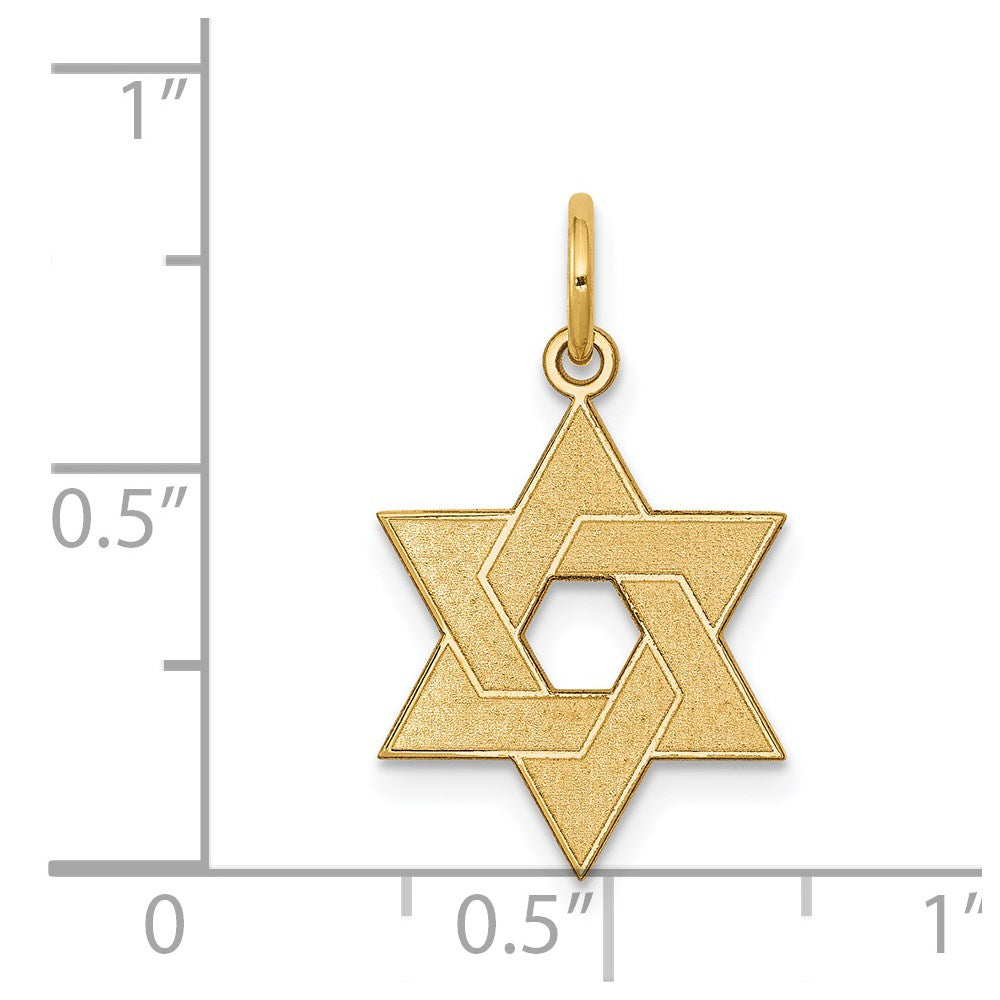 14K Laser Designed Star of David Charm