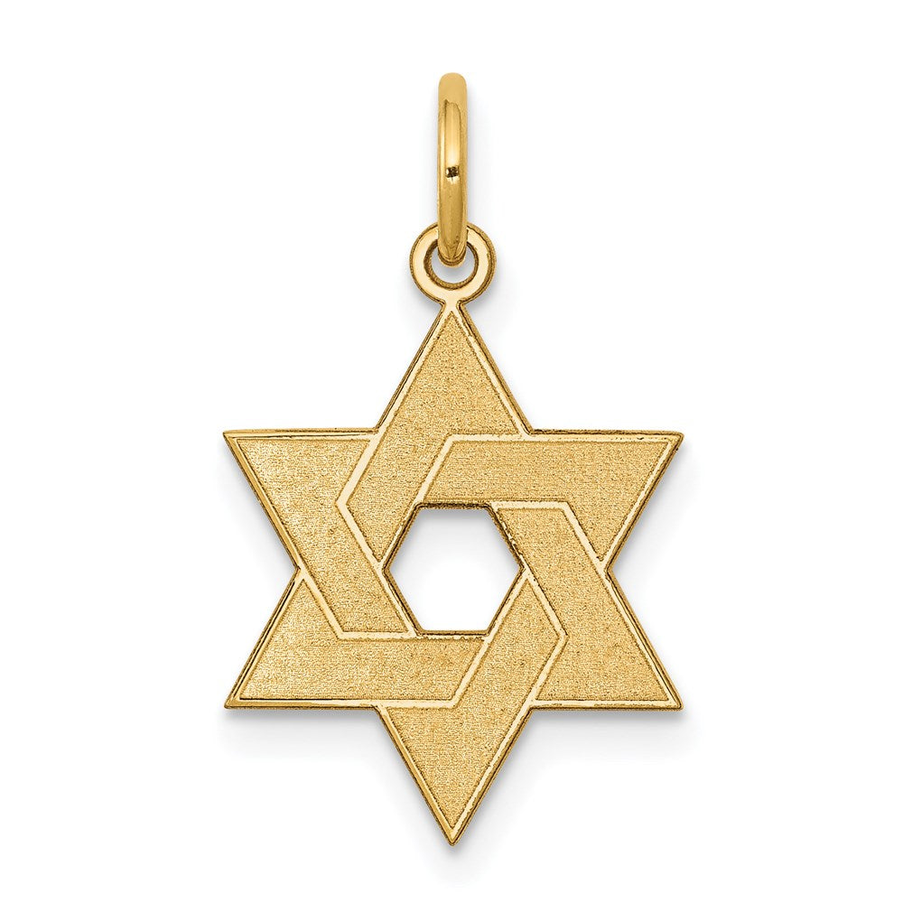 14K Laser Designed Star of David Charm