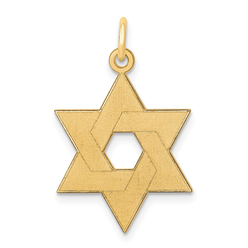 14K Laser Designed Star of David Pendant