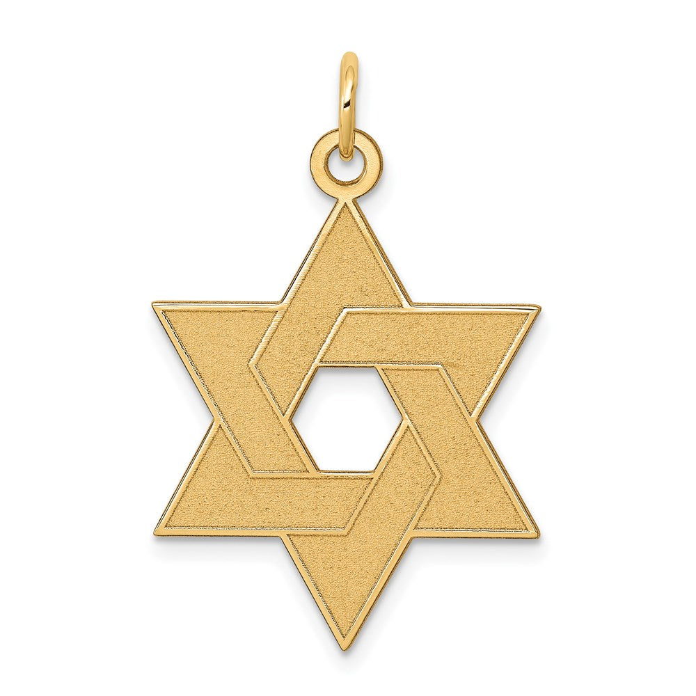 14K Laser Designed Star of David Pendant