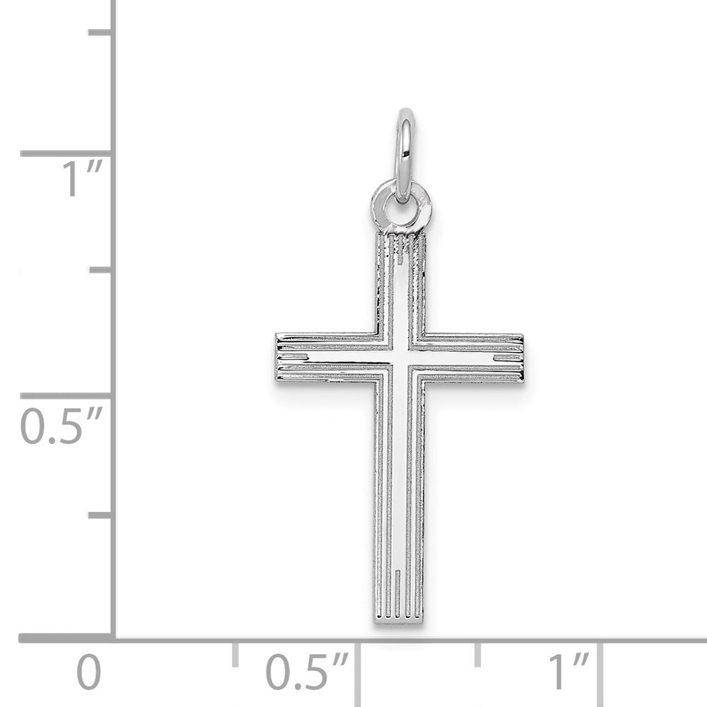 14K White Gold Laser Designed Cross Pendant