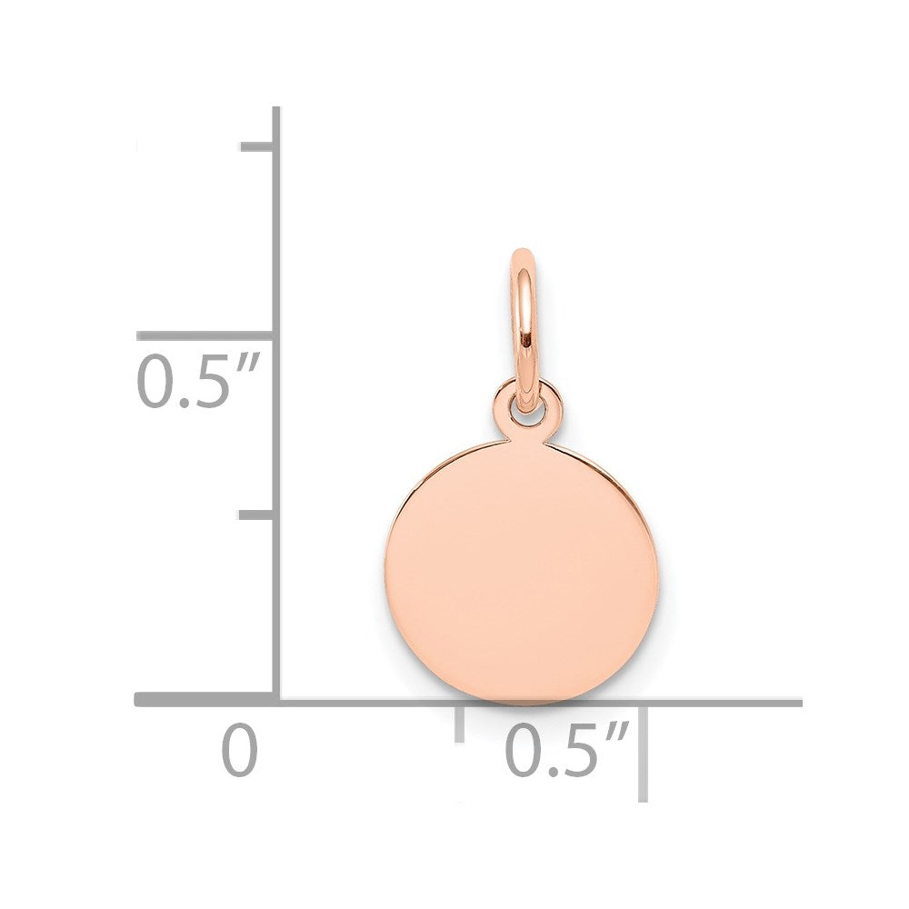 14k Rose Gold Plain .027 Gauge Circular Engraveable Disc Charm