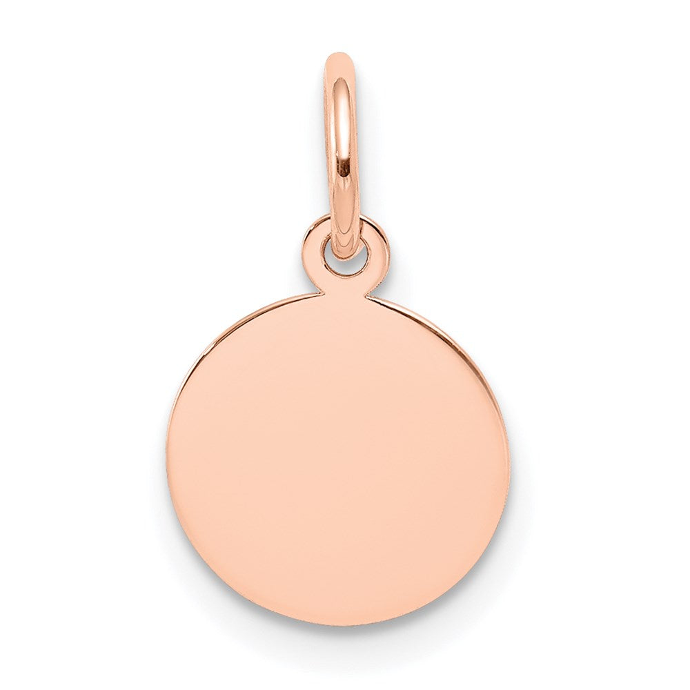 14k Rose Gold Plain .011 Gauge Circular Engraveable Disc Charm