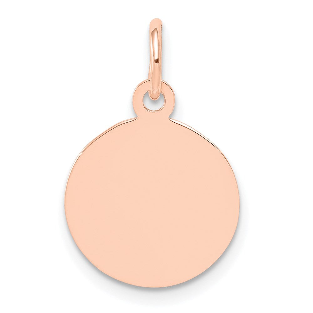 14k Rose Gold Plain .009 Gauge Circular Engraveable Disc Charm