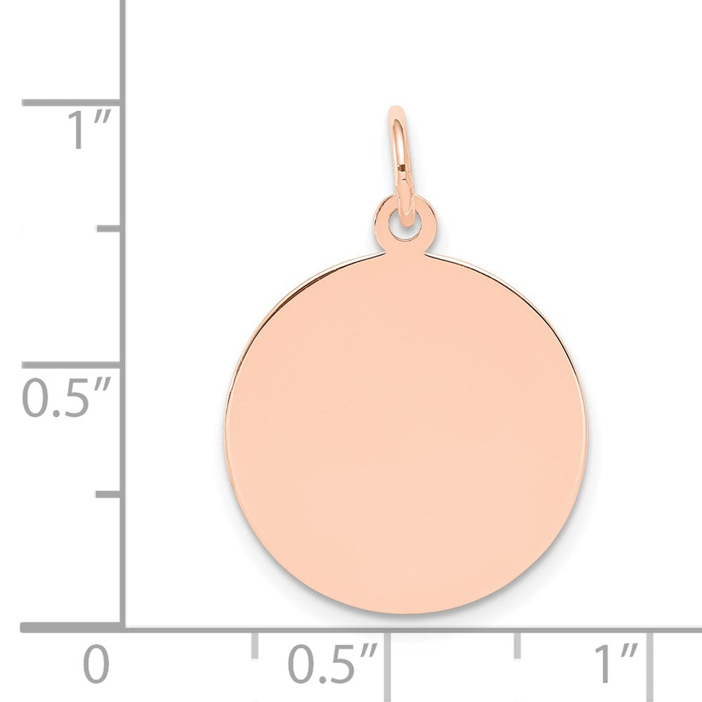 14k Rose Gold Plain .018 Gauge Circular Engraveable Disc Charm