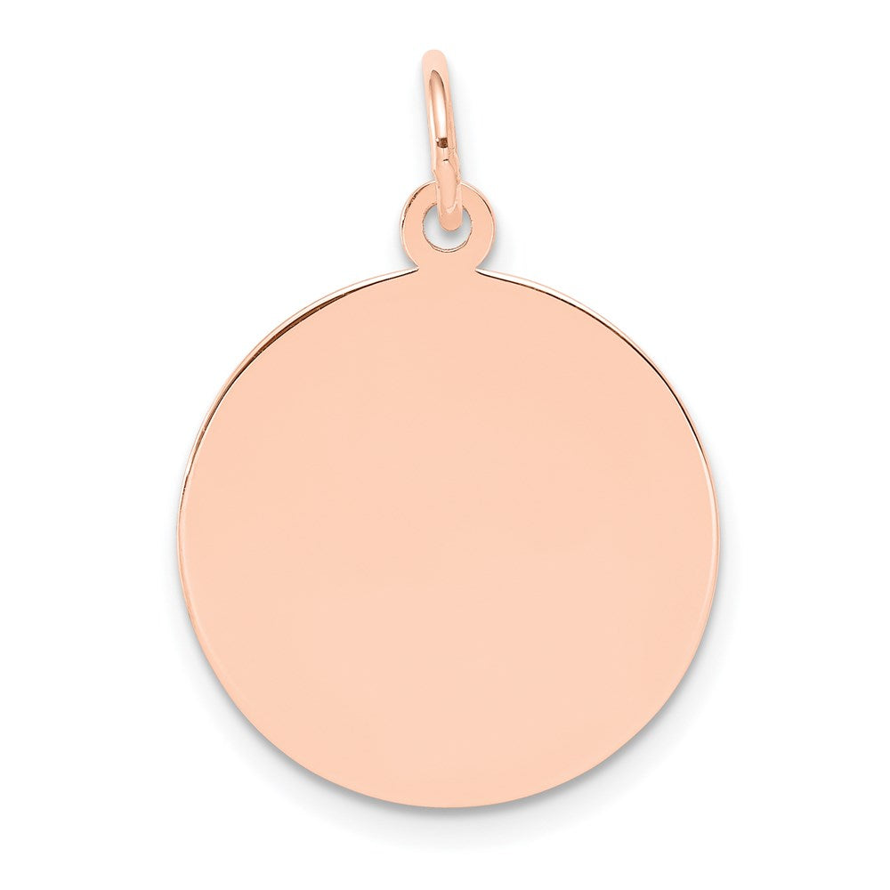 14k Rose Gold Plain .018 Gauge Circular Engraveable Disc Charm