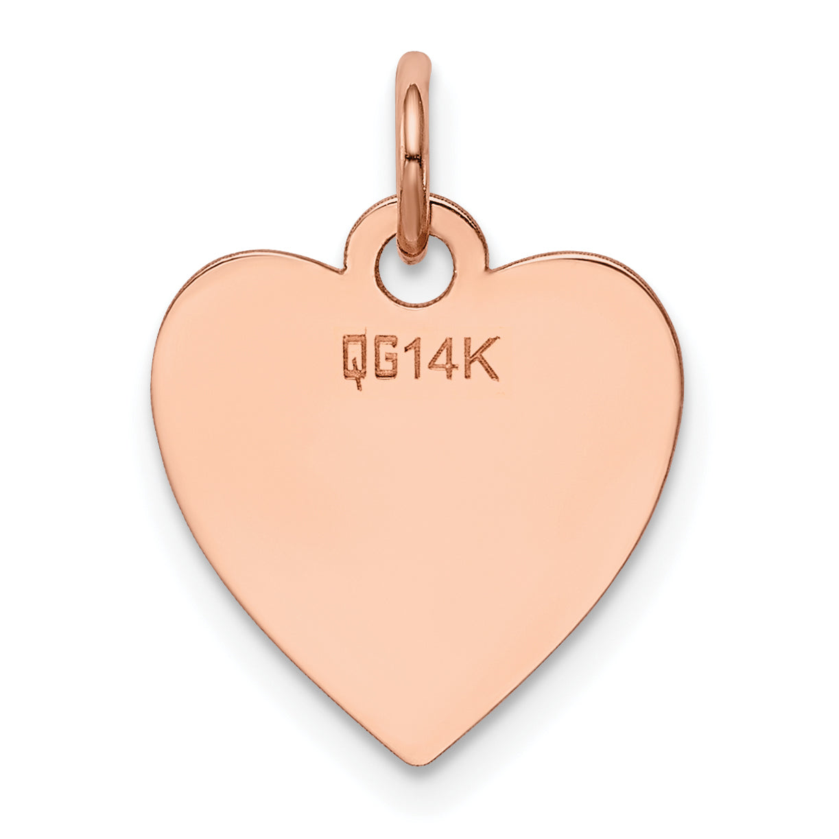 14k Rose Gold Plain .013 Gauge Engraveable Heart Disc Charm XRM195/13