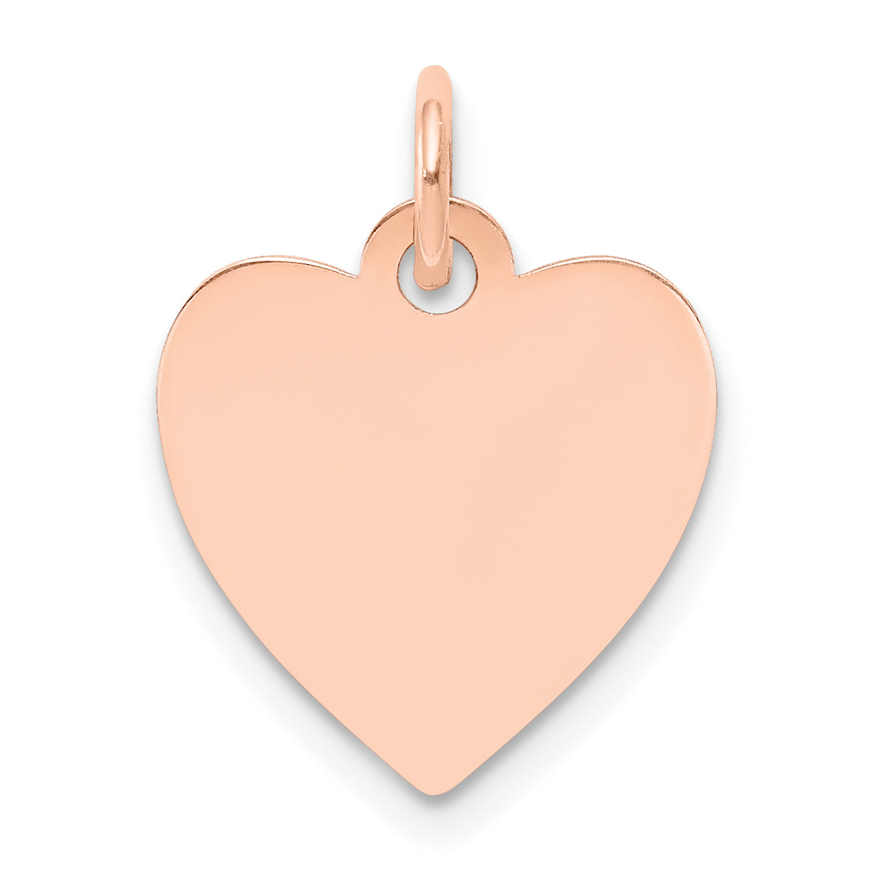 14k Rose Gold Plain .013 Gauge Engraveable Heart Disc Charm XRM195/13