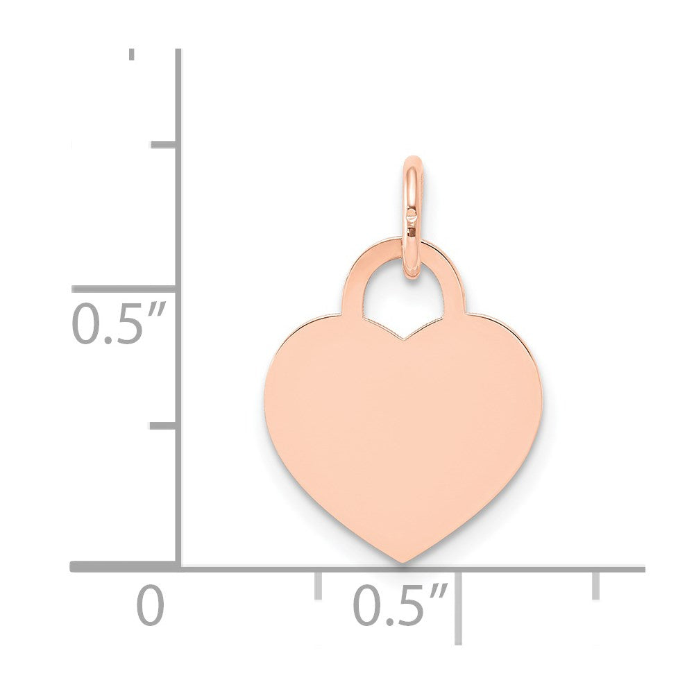 14k Rose Gold Medium Engraveable Heart Charm