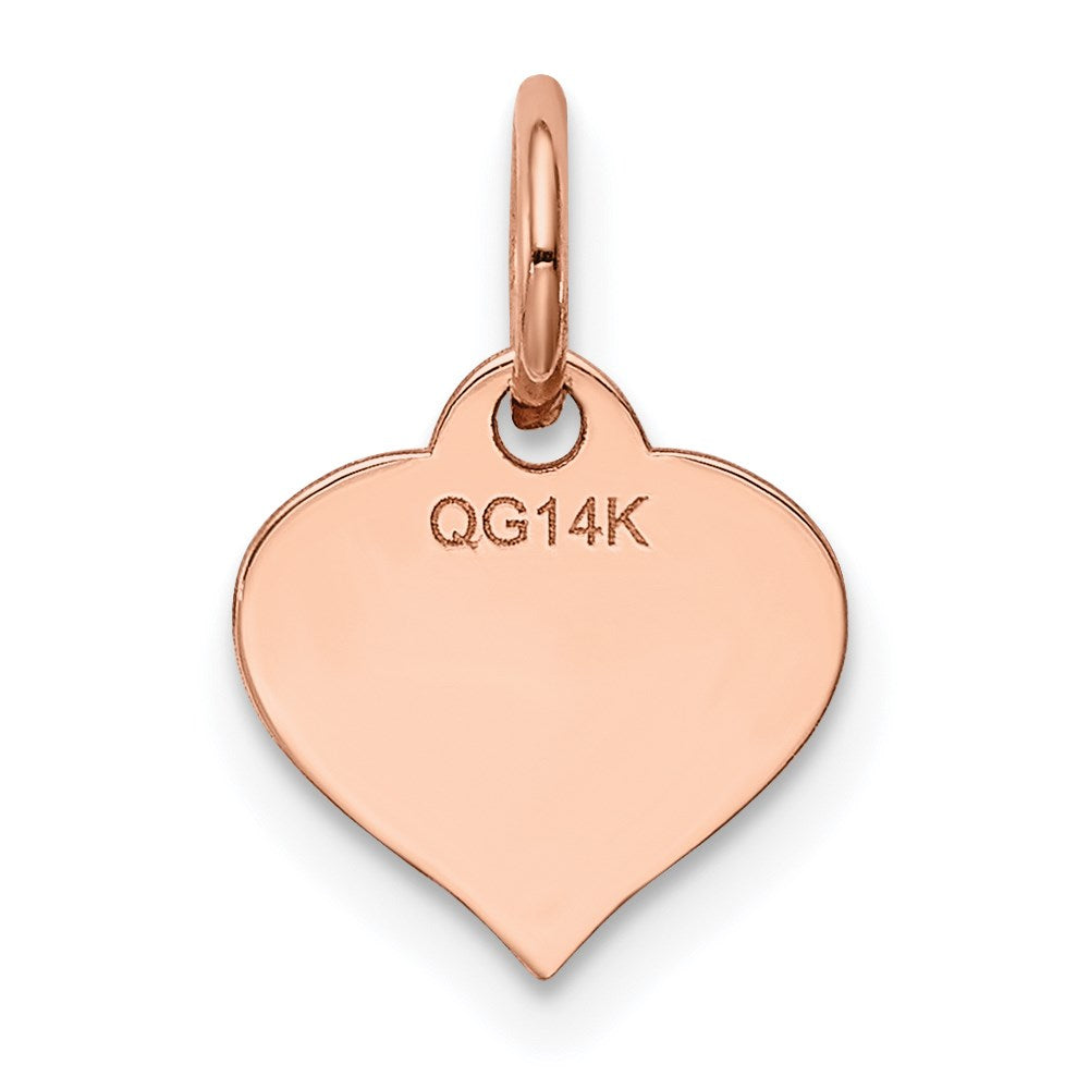 14k Rose Gold Heart Disc Charm