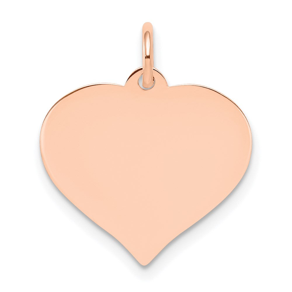 14k Rose Gold Heart Disc Charm