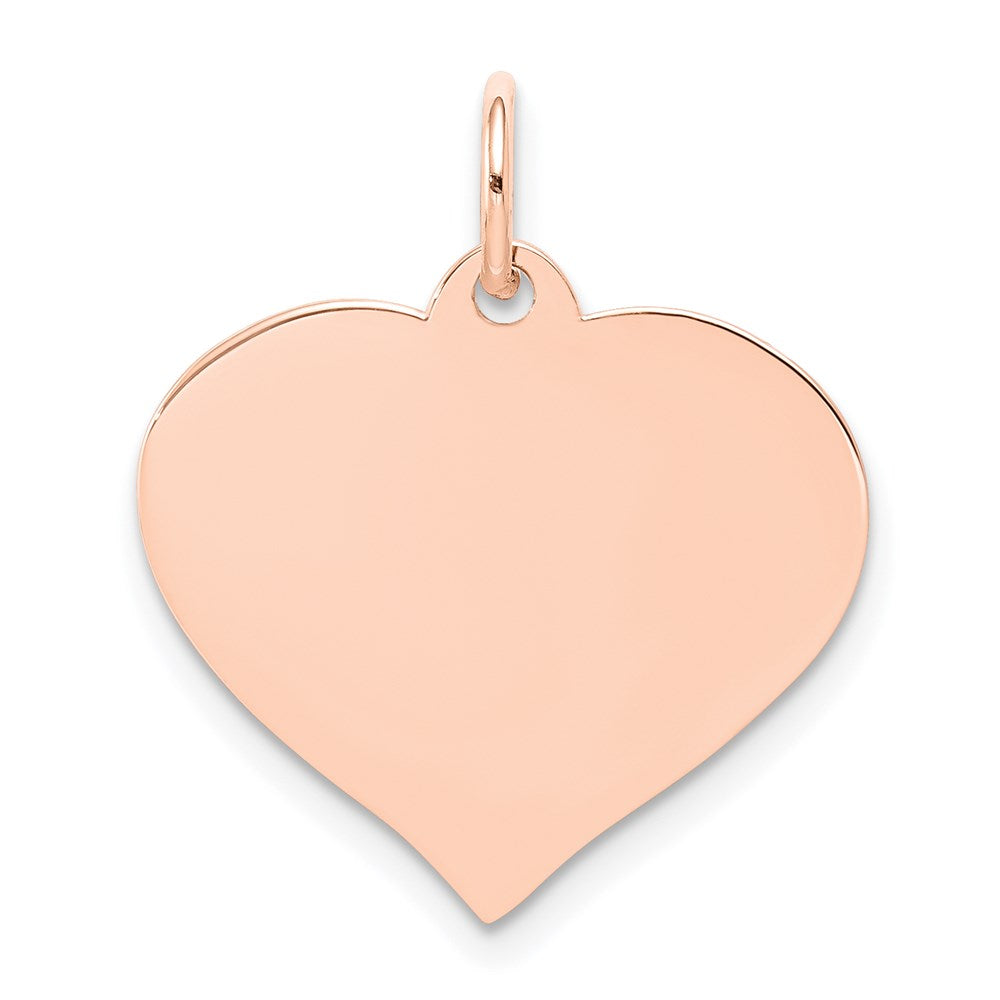 14k Rose Gold Heart Disc Charm