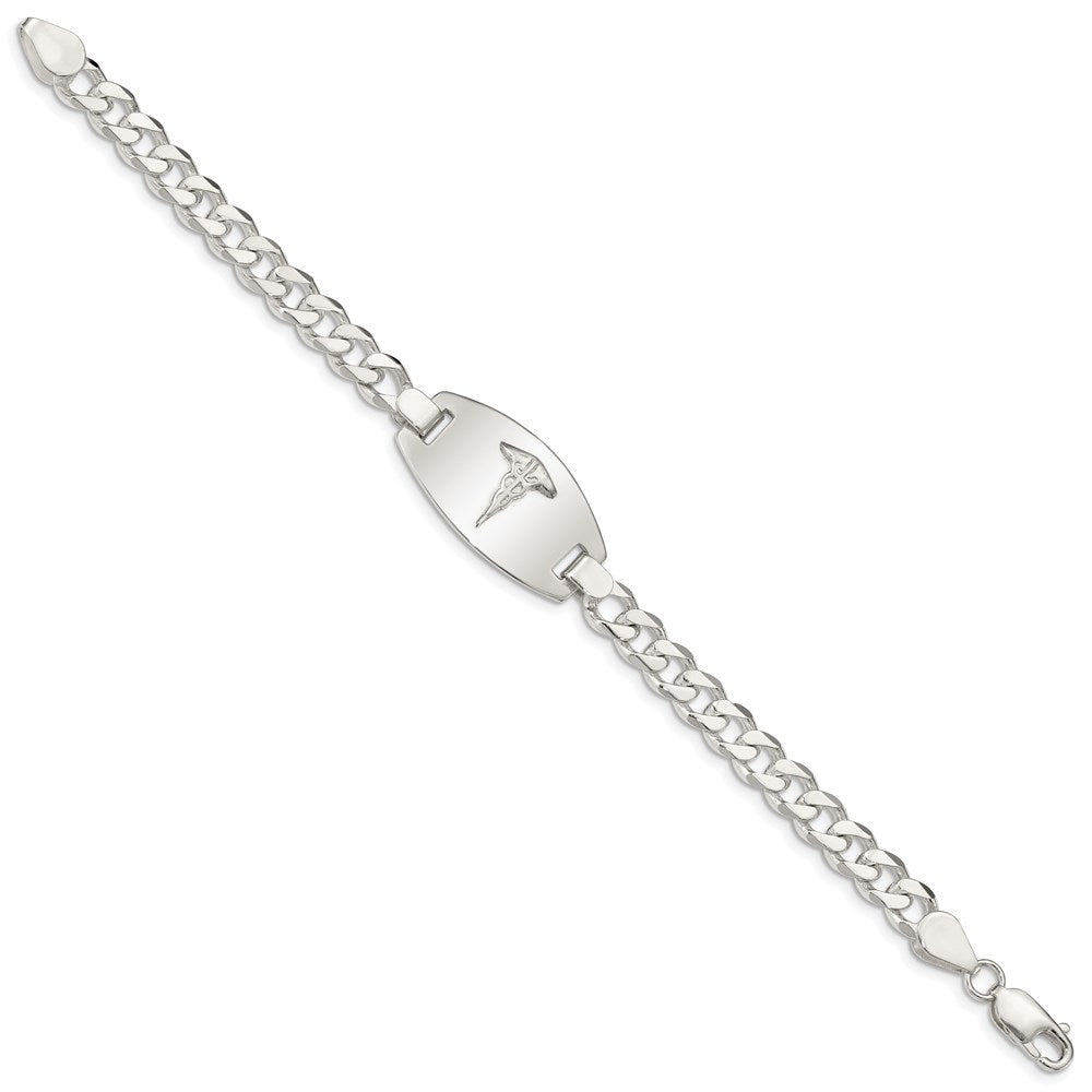 Sterling Silver Medical Jewelry Curb Link Bracelet