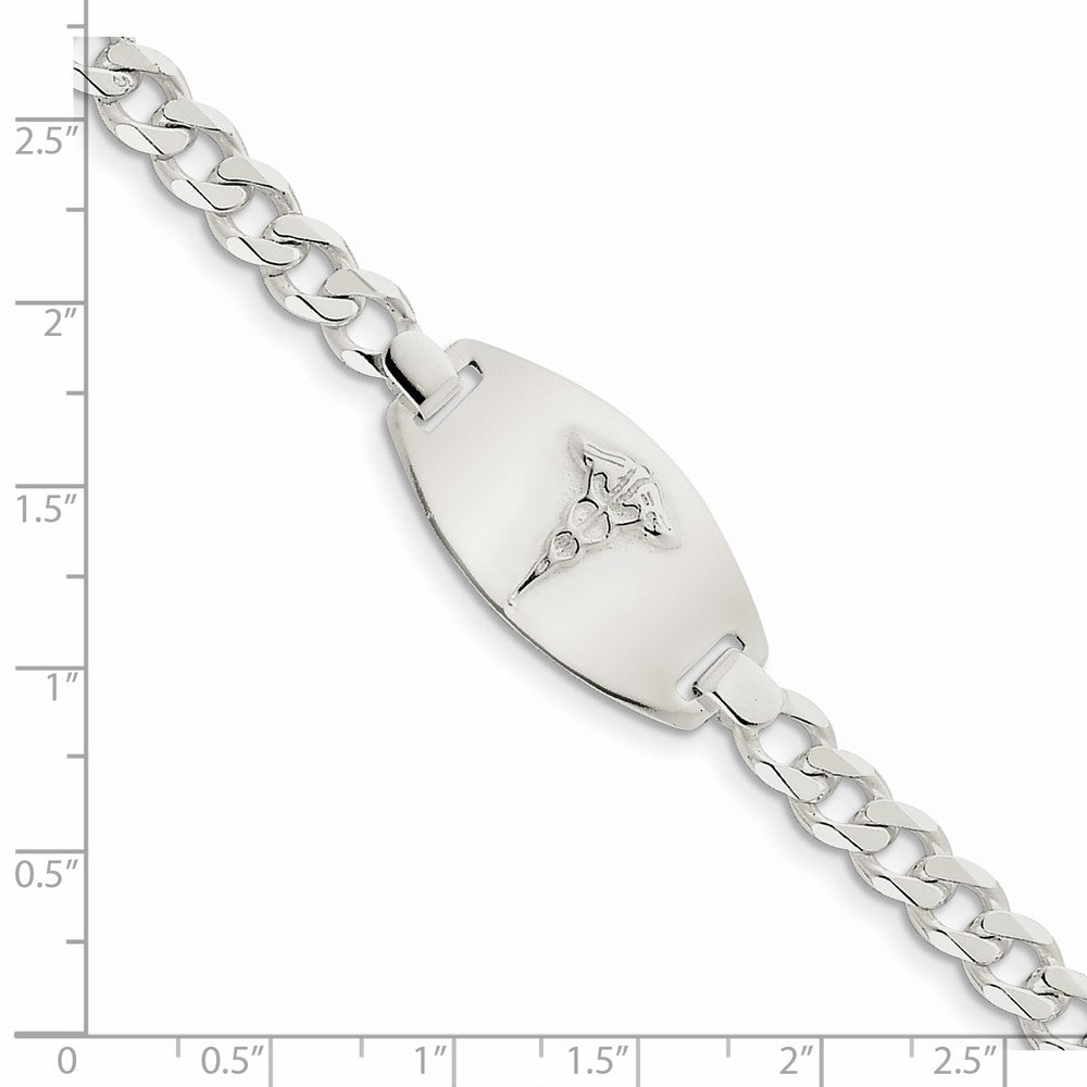 Sterling Silver Medical Jewelry Curb Link Bracelet