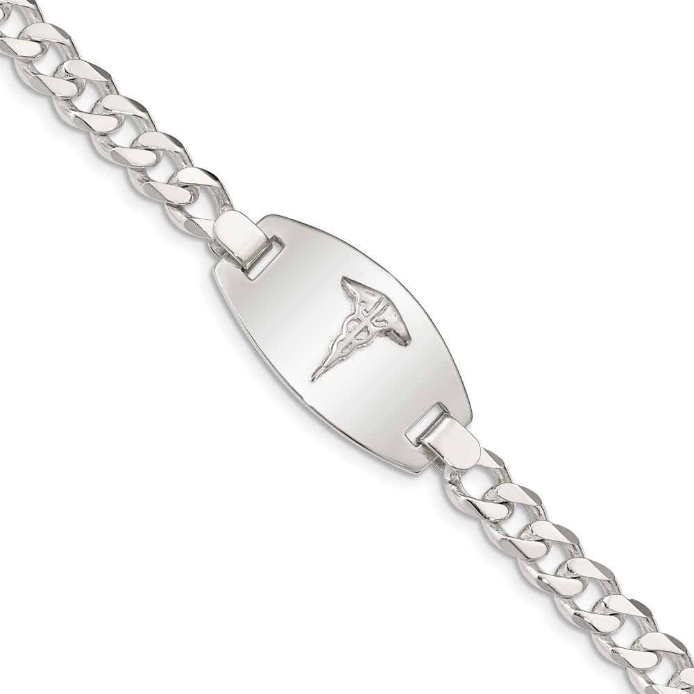 Sterling Silver Medical Jewelry Curb Link Bracelet