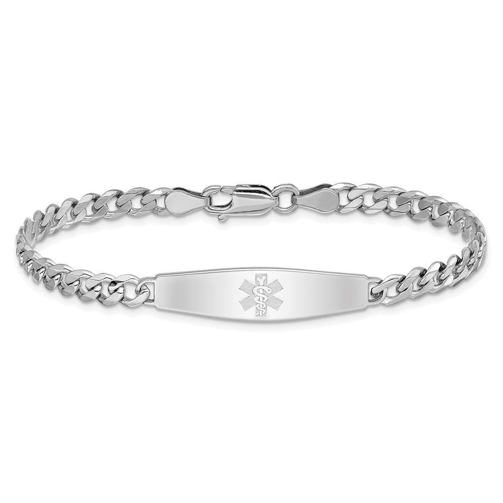 Sterling Silver Rhodium-plated Medical Jlry Bracelet (NE)