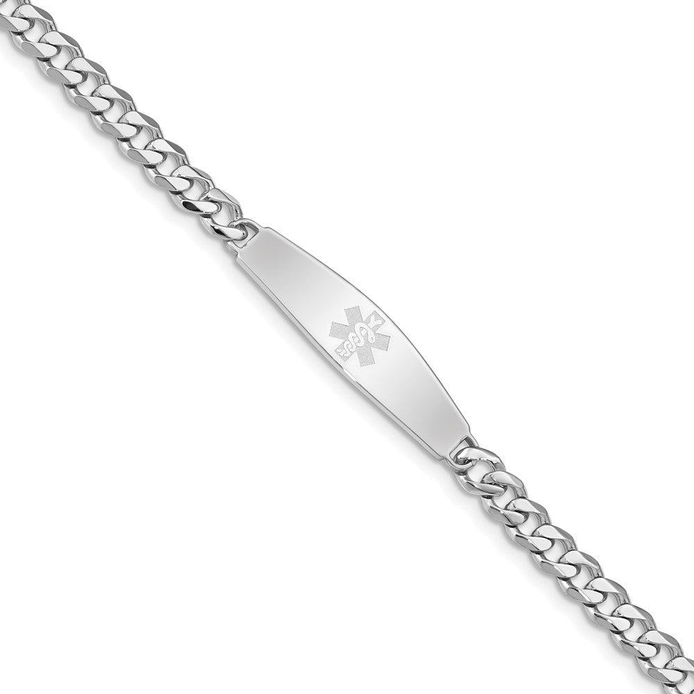 Sterling Silver Rhodium-plated Medical Jlry Bracelet (NE)