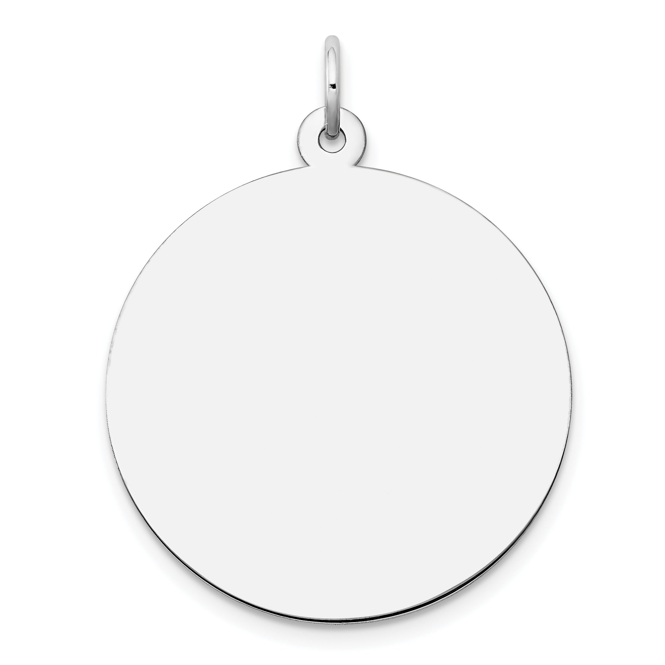 14k White Gold Plain .035 Gauge Round Engravable Disc Charm XWM139/35