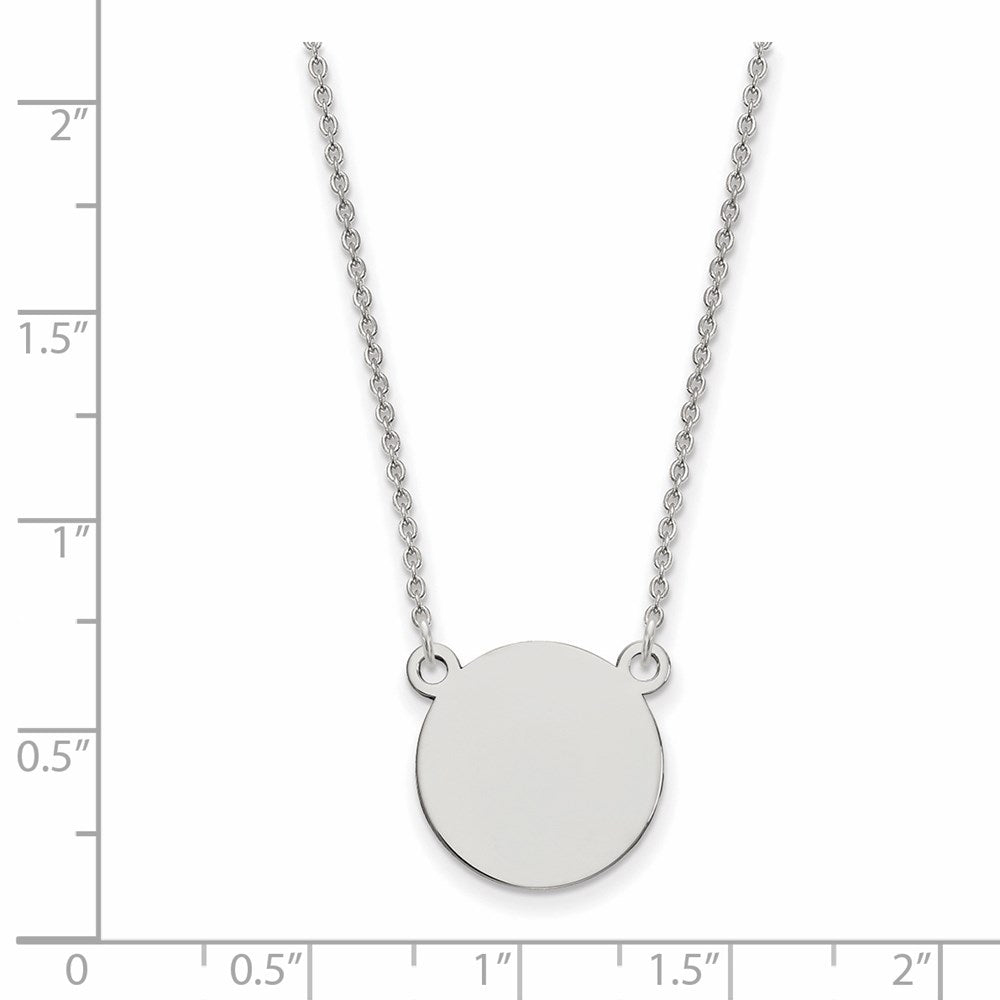 14k White Gold .027 Gauge Circular Engravable Disc 18 Necklace