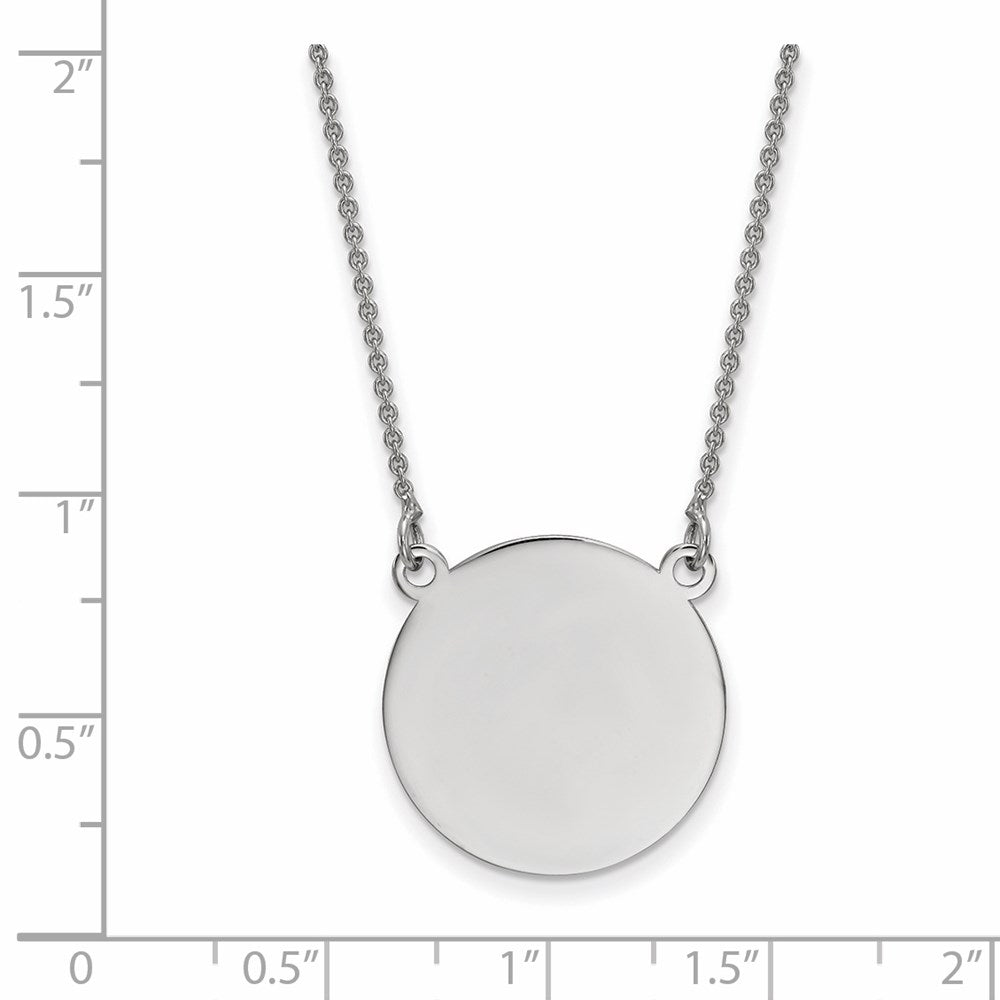 14k White Gold .027 Gauge Circular Engravable Disc 18 Necklace