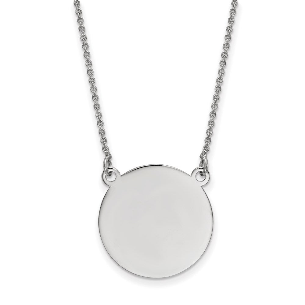 14k White Gold .027 Gauge Circular Engravable Disc 18 Necklace