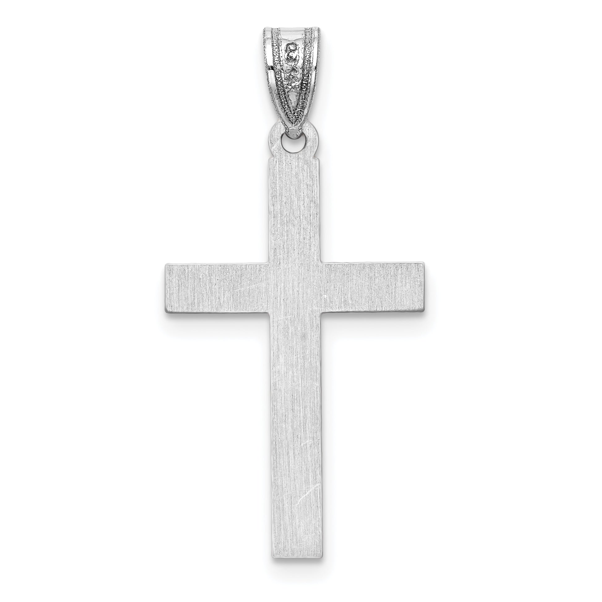 14k White Gold Polished Cross Pendant XWR14