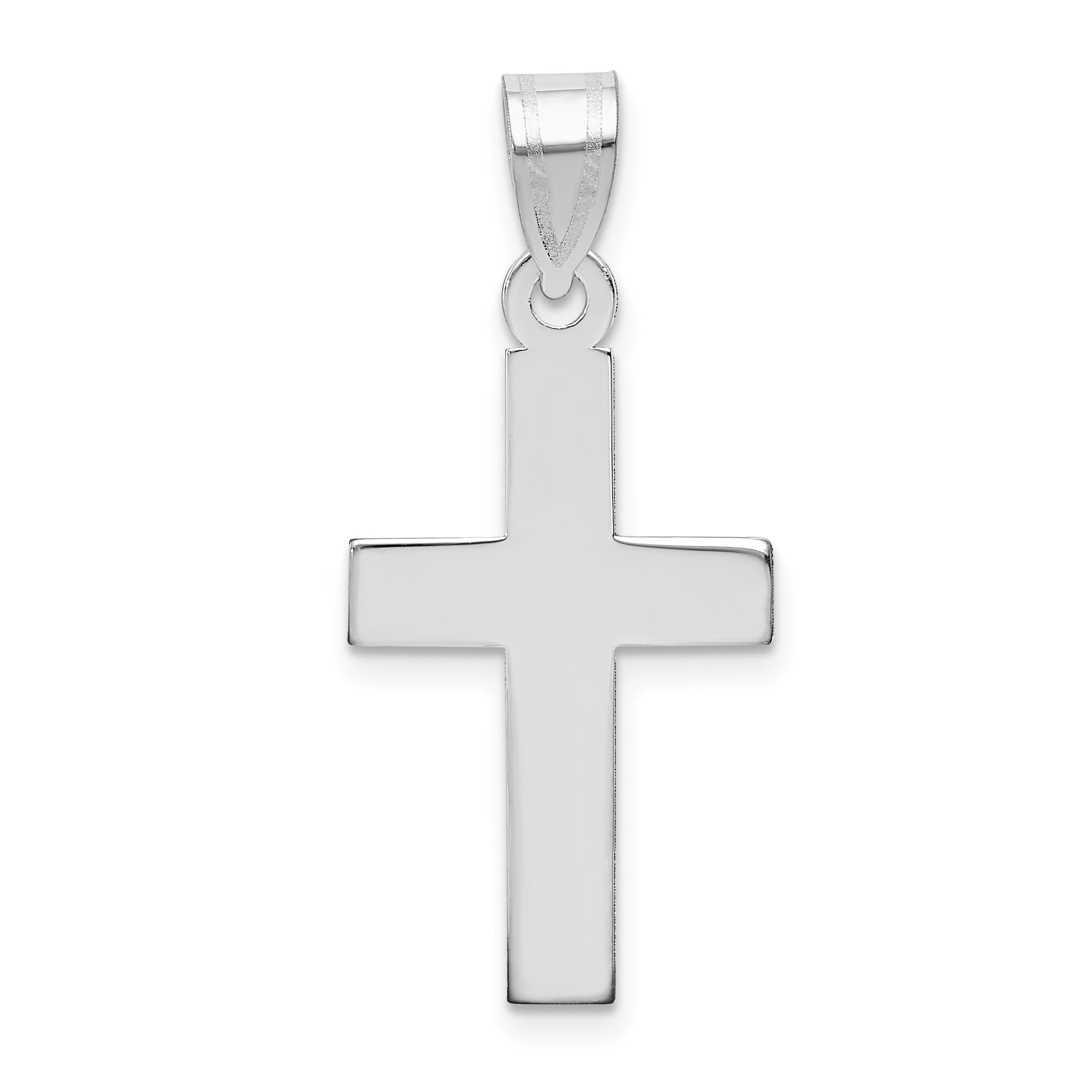 14k White Gold Polished Cross Pendant XWR14