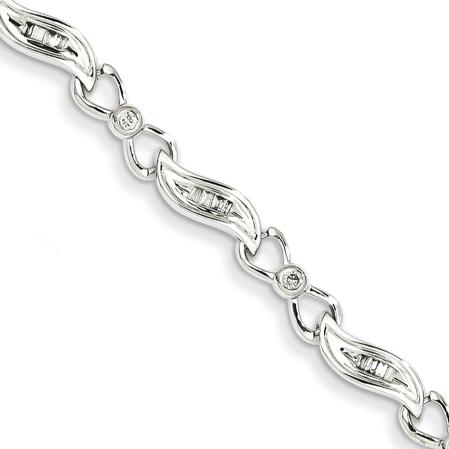 14k White Gold Diamond Fancy Bracelet