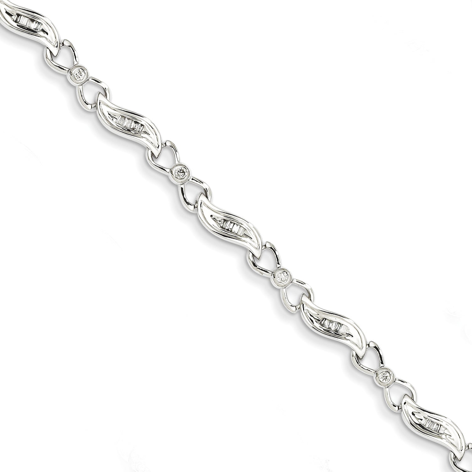 14k White Gold Diamond Fancy Bracelet