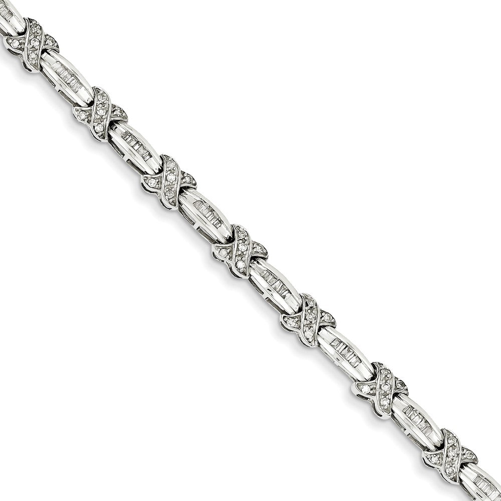 14k White Gold Diamond X Bracelet