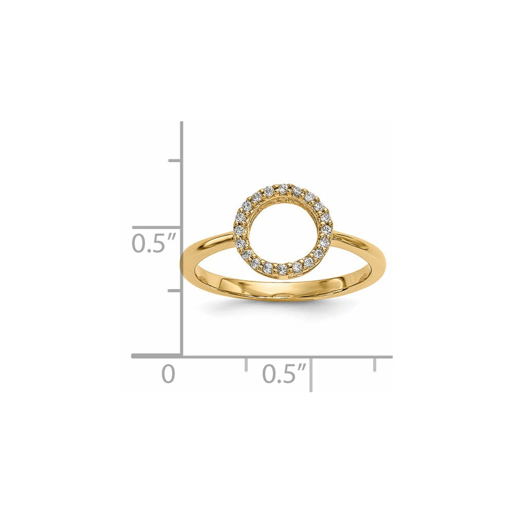 14k Diamond Open Circle Ring