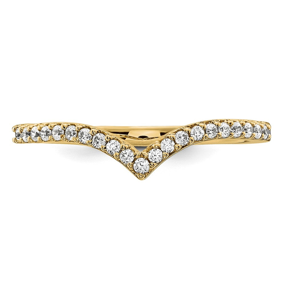 14k Diamond V Ring