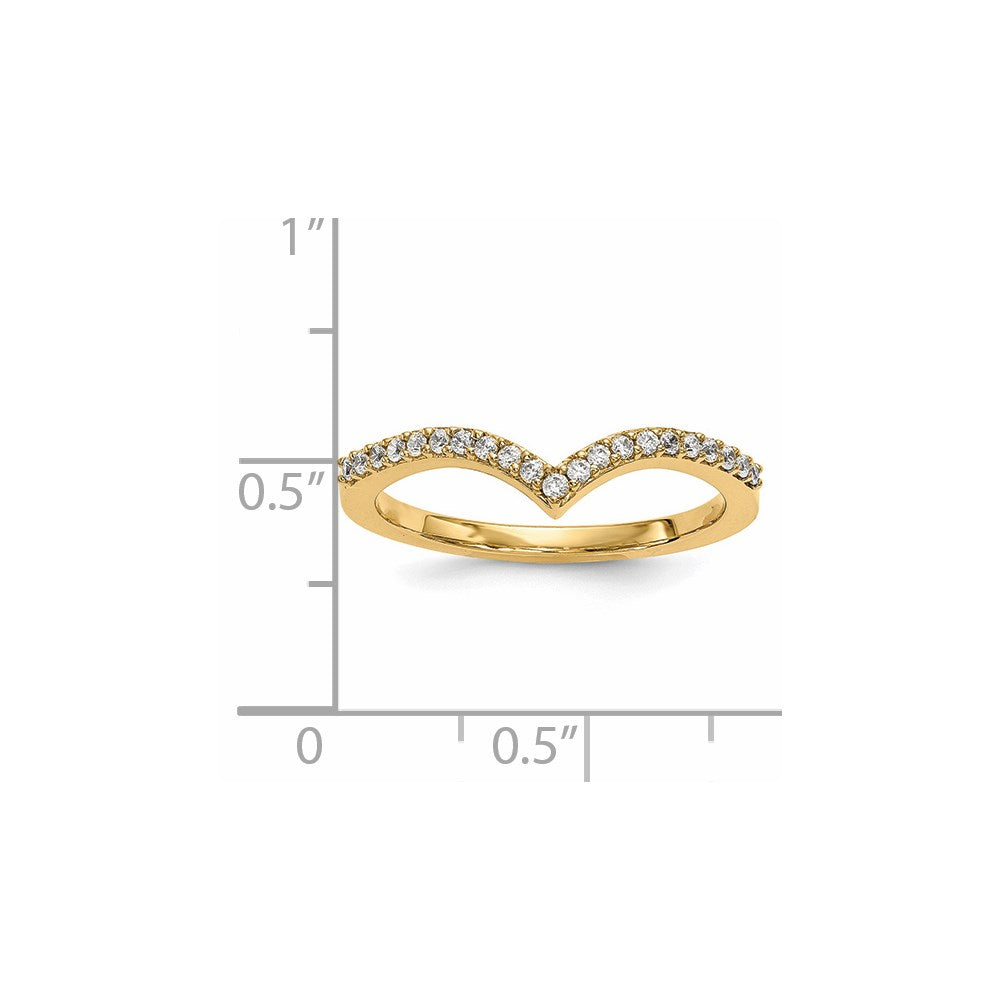 14k Diamond V Ring