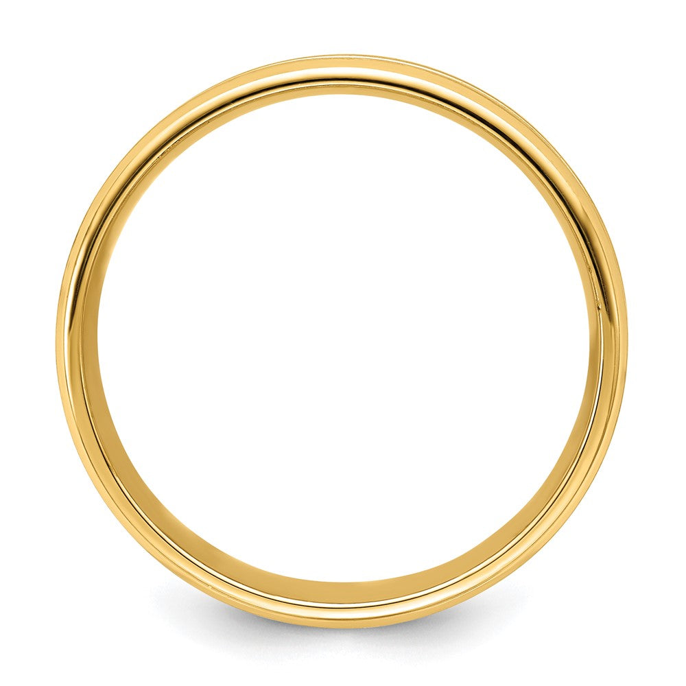 14k Yellow Gold 6mm Lightweight Comfort Fit Brushed Satin with Center Groove Wedding Band Size 8